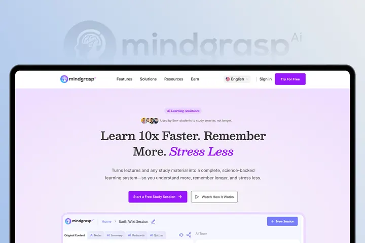 Mindgrasp AI — SaaS web app · UX/UI design