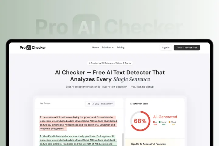 Pro AI Checker — Web app · UX/UI & web design