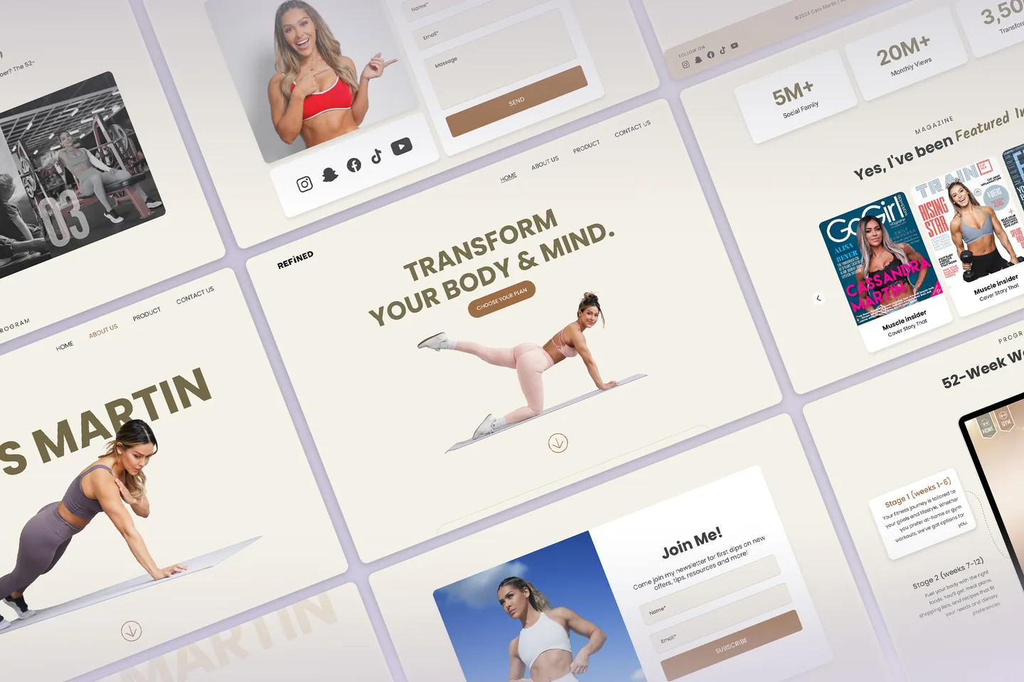 Refined landing page design — section overview