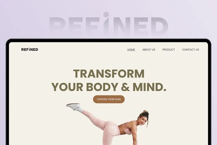 Refined — Fitness brand · Landing page design